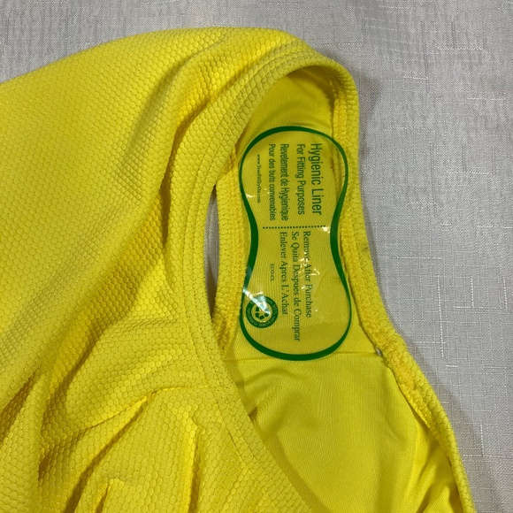 NWT Kate Spade YELLOW Scalloped Plunge One Piece Swimsuit, Size Small - Picture 9 of 12